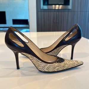 Dolce and Gabbana leather + lizard stilettos.